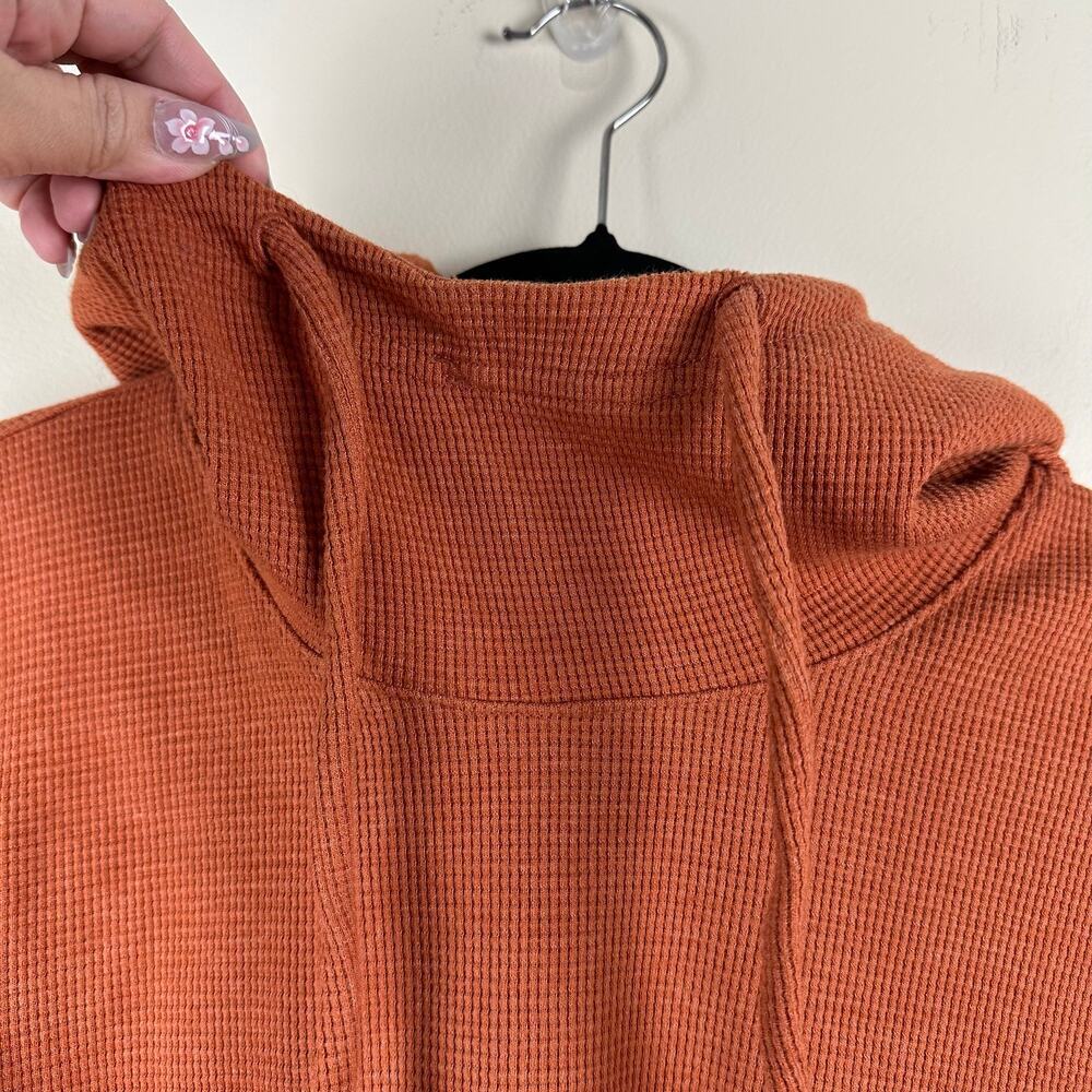 Duluth TradingCo Waffle Knit Thermal Pullover Hoodie Womens Small Outdoor Hiking - Picture 2 of 7